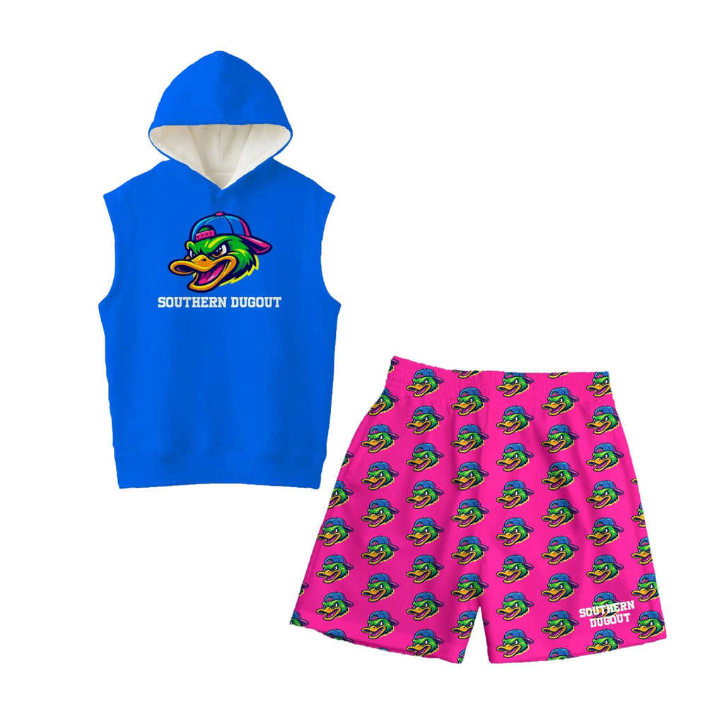 Duck Sleeveless Hoodie Shorts Set - Performance